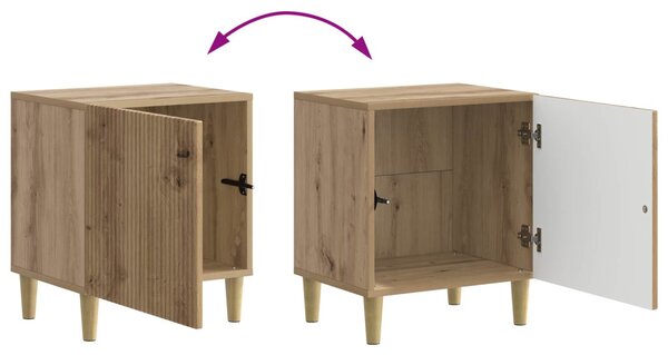 Éjjeliszekrény 2 pcs Kézműves Tölgy 43 x 34,5 x 50 cm