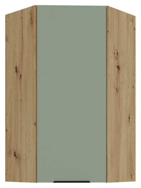 KONDELA Felső sarokszekrény, aquamarine/artisan tölgy, ARSANY 60x60 GN-108 1F