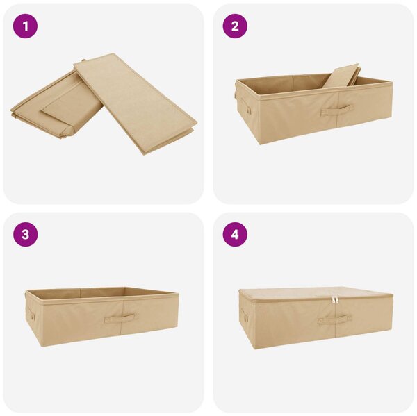 Tároló Doboz 6 pcs Krémszínű 70 x 40 x 18 cm Nem szőtt textil