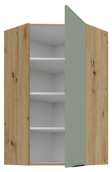 KONDELA Felső sarokszekrény, aquamarine/artisan tölgy, ARSANY 60x60 GN-108 1F