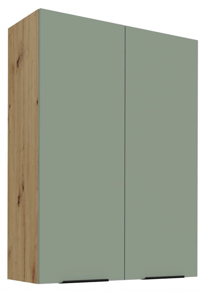 KONDELA Felső szekrény, aquamarine/artisan tölgy, ARSANY 80 G-108 2F