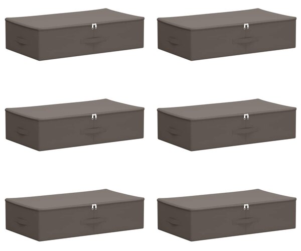 Tároló Doboz 6 pcs Szürke 70 x 40 x 18 cm Nem szőtt textil