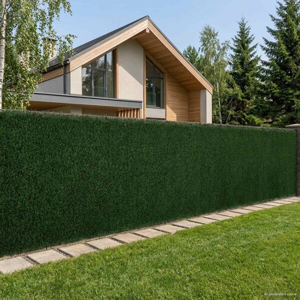 Műanyag Kerítés Sötétzöld 1 x 4 m PVC és Acél