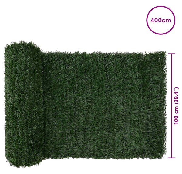 Műanyag Kerítés Sötétzöld 1 x 4 m PVC és Acél