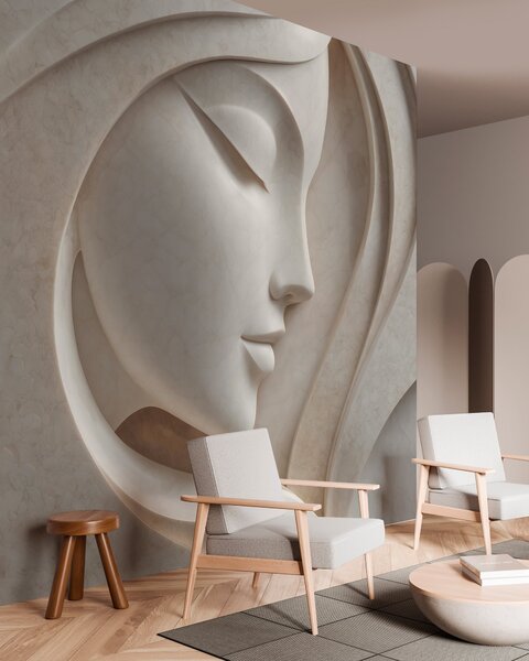 Fotótapéta Női profil dombormű stílusban, 3d fotótapéta, w05569 : Uwalls.hu