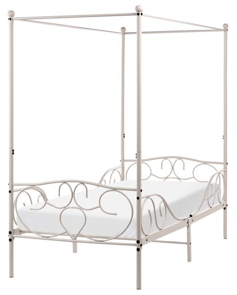 Baldachinos ágy Fém SORMERY 90 x 200 cm Világosbézs
