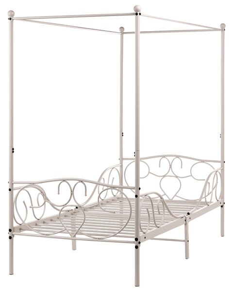 Baldachinos ágy Fém SORMERY 90 x 200 cm Világosbézs