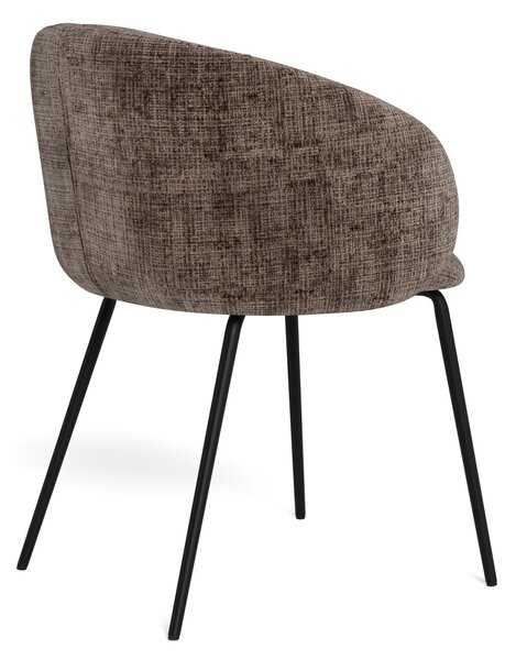 MAZZONI EXPORT CLARA Tompa Barna (Juto 24 szövet)/fekete lábak - MODERN KÁRPITOZOTT KAGYLÓSZÉK LOFT STÍLUSÚ NAPPALIBA/ÉTKEZŐBE/IRODÁBA
