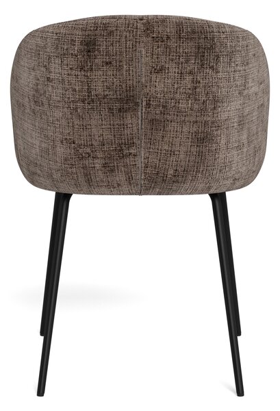 MAZZONI EXPORT CLARA Tompa Barna (Juto 24 szövet)/fekete lábak - MODERN KÁRPITOZOTT KAGYLÓSZÉK LOFT STÍLUSÚ NAPPALIBA/ÉTKEZŐBE/IRODÁBA
