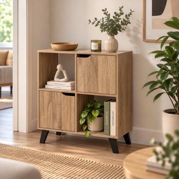 Komód 2db ajtóval és polccal - 68x80cm sonoma tölgy - Intenso Home