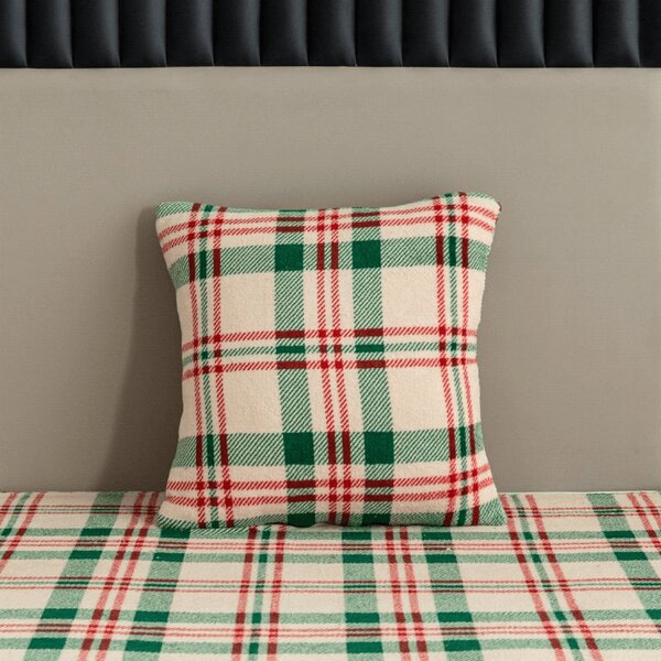 Mikroplüss párnahuzat WINTER PLAID 45x45 cm, színes kivitel