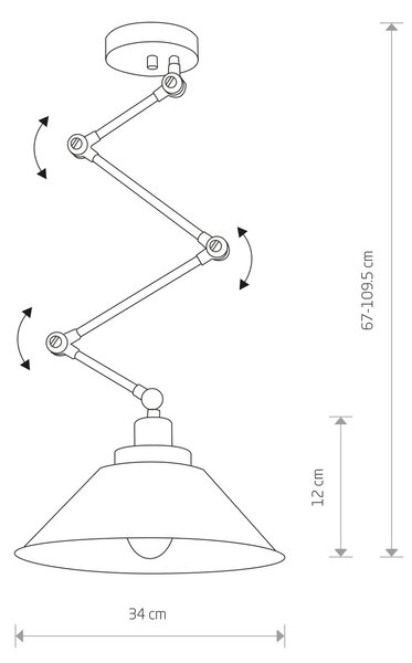 Pantograph több ágú függesztett lámpa
