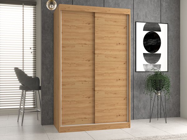 Aldabra IGA 120 B tolóajtós gardróbszekrény 120x61x200, sima, tölgy