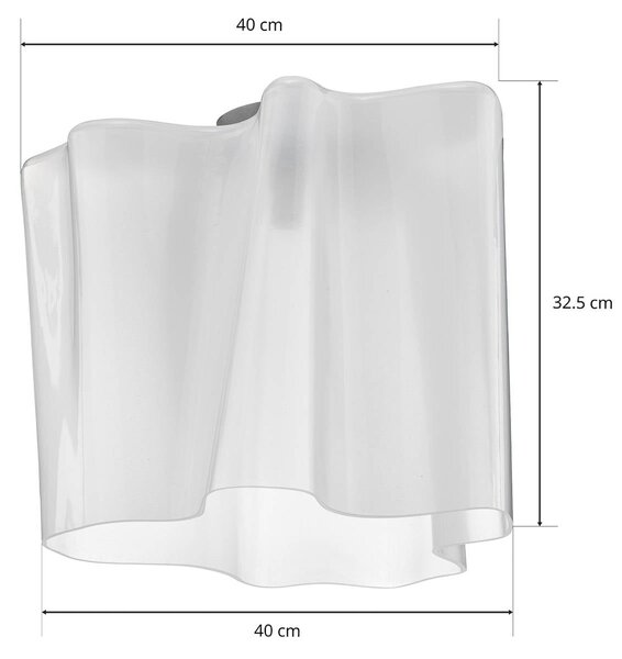 Artemide Logico mennyezeti lámpa 40x40 cm fehér, dimmelhető, Fehér / opál, Nappali / Étkező, Üveg, Dizájn
