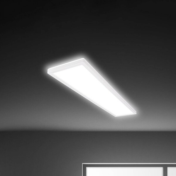 Briloner LED mennyezeti lámpa Tava, fehér, műanyag, 98 cm, háttérvilágítással, Fehér / opál, Nappali / Étkező, Műanyag, Modern