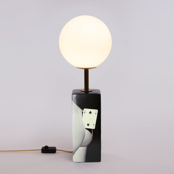 Asztali lámpa SELETTI, Toiletpaper, dimmable, Fekete, Nappali, Kerámia, Dizájn