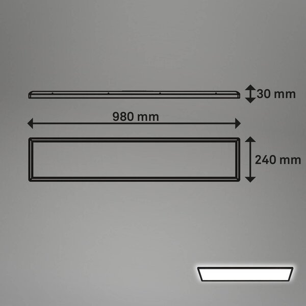 Briloner LED mennyezeti lámpa Tava, fekete, műanyag, 98cm, háttérvilágítással, Fekete, Nappali / Étkező, Műanyag, Modern
