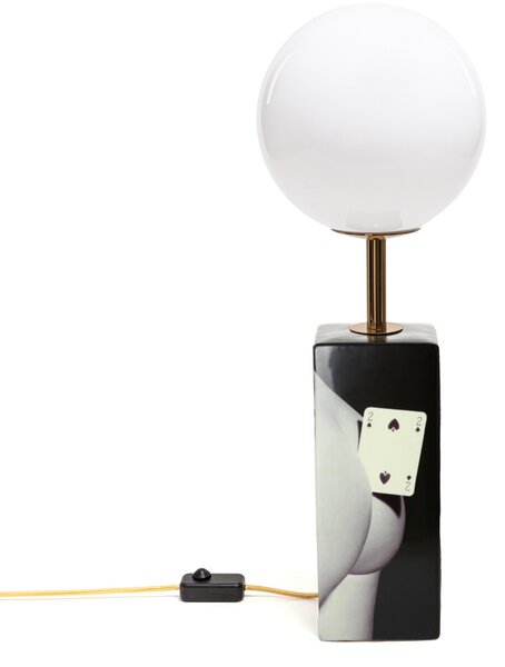 Asztali lámpa SELETTI, Toiletpaper, dimmable, Fekete, Nappali, Kerámia, Dizájn