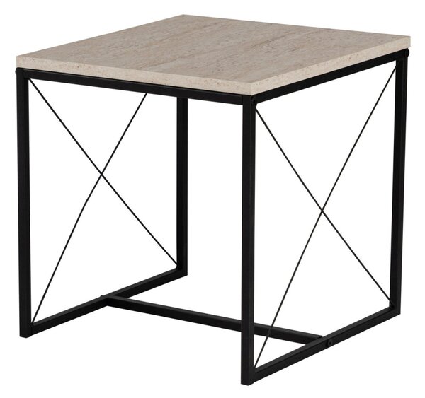 Defne dohányzóasztal, fekete-travertin, 100 cm