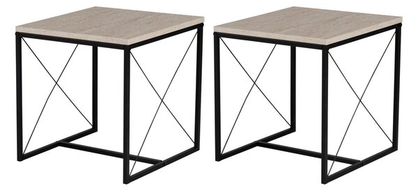 Defne dohányzóasztal, fekete-travertin, 100 cm