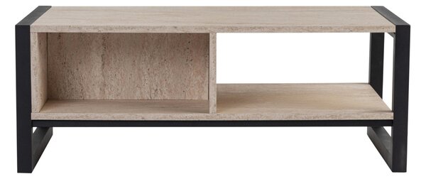 Haldizen dohányzóasztal, fekete-travertin, 105 cm