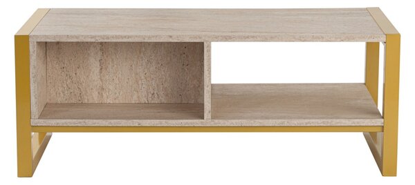 Haldizen dohányzóasztal, arany-travertin, 105 cm