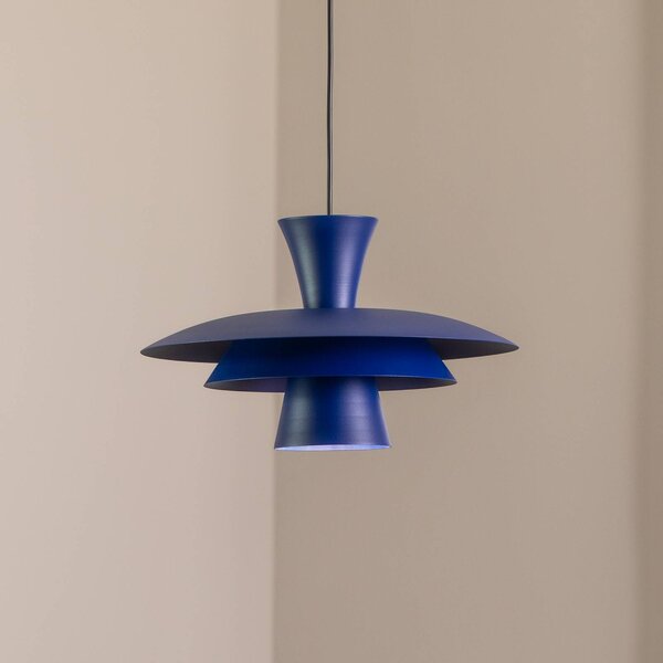 Luminex Plato lógó világítás, sötétkék, fém, Ø 38 cm, E27, dimmelhető, Kék, Nappali / Étkező, fém, Modern