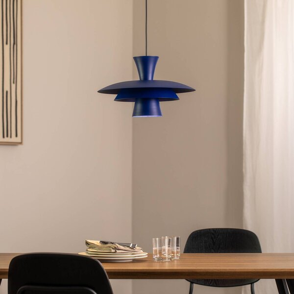 Luminex Plato lógó világítás, sötétkék, fém, Ø 38 cm, E27, dimmelhető, Kék, Nappali / Étkező, fém, Modern