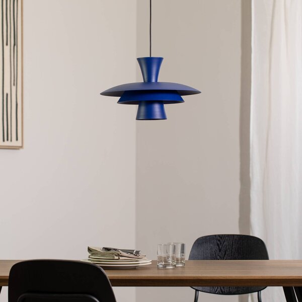 Luminex Plato lógó világítás, sötétkék, fém, Ø 38 cm, E27, dimmelhető, Kék, Nappali / Étkező, fém, Modern