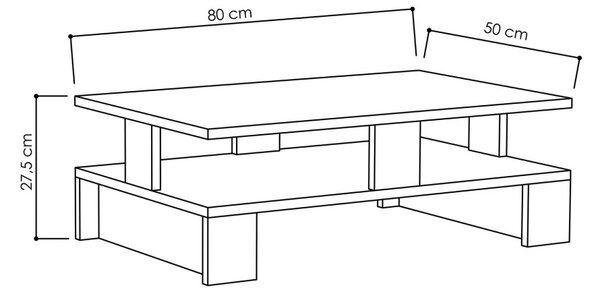 Mansu dohányzóasztal, antracit, 80 cm