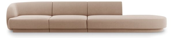 Bézs bársony kanapé 302 cm Miley – Micadoni Home