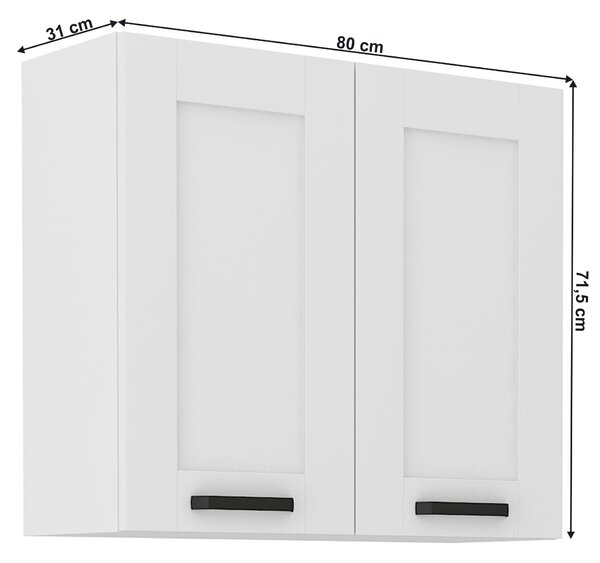 KONDELA Felső szekrény, fehér, Lula 80 G-72 2 F