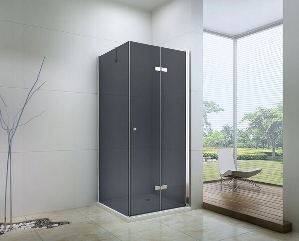 Mexen Lima zuhanykabin 120x90cm, 6mm üveg, króm profil-szürke üveg, 856-120-090-01-40