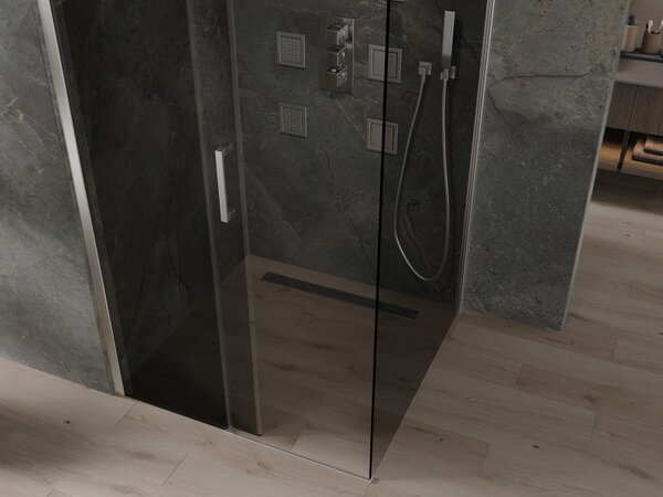 Mexen Omega zuhanykabin 100x100cm, 8mm üveg, króm profil-szürke üveg, 825-100-100-01-40