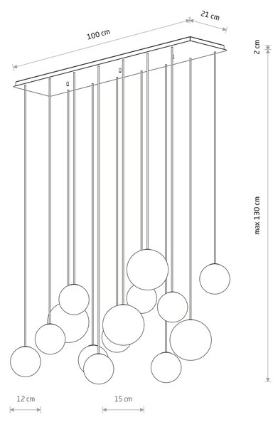 Snowball több ágú függesztett lámpa