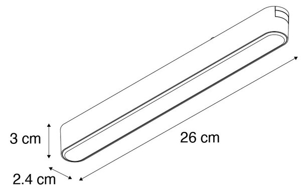 Modern fekete sínrendszer spotlámpa 1 fázisú 10W 3000K - Magnetic Marra