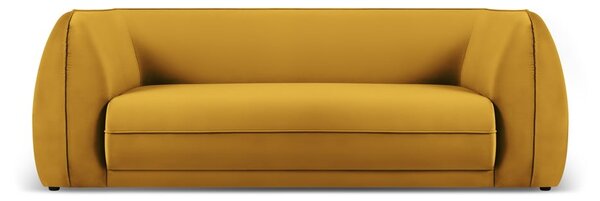 Sárga bársony kanapé 225 cm Lando – Micadoni Home