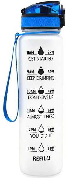WOOZE TS14257 Prémium motivációs sport kulacs kézpánttal 1000ml