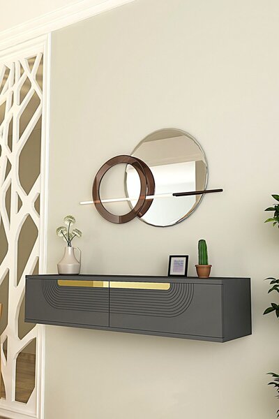 Meyra komód, antracit-arany, 120 cm – TR555CHM1600