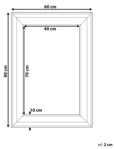 Falitükör LUNEL 60 cm 90 cm Fehér