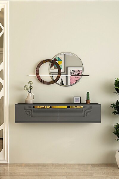 Meyra komód, antracit-arany, 120 cm – TR555CHM1600