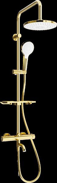 Mexen - KT05 zuhanygarnitúra termosztatikus kádcsappal Kai, arany, 779000593-50