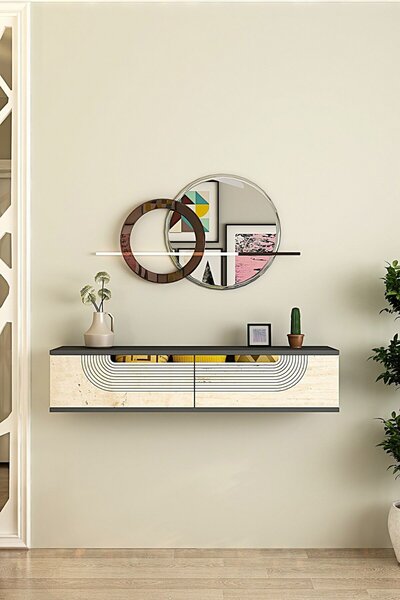 Meyra komód, antracit-travertin, 120 cm – TR555CHM1602