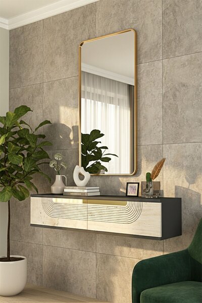 Meyra komód, antracit-travertin, 120 cm – TR555CHM1602