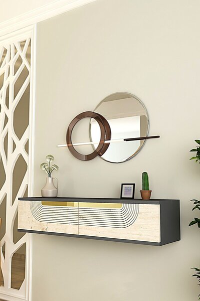 Meyra komód, antracit-travertin, 120 cm – TR555CHM1602