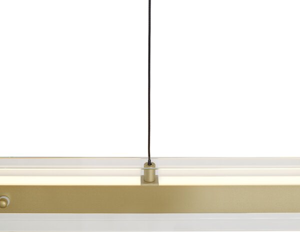 Modern függőlámpa sárgaréz színben, átlátszó üveggel, LED Easylift funkcióval - Catch