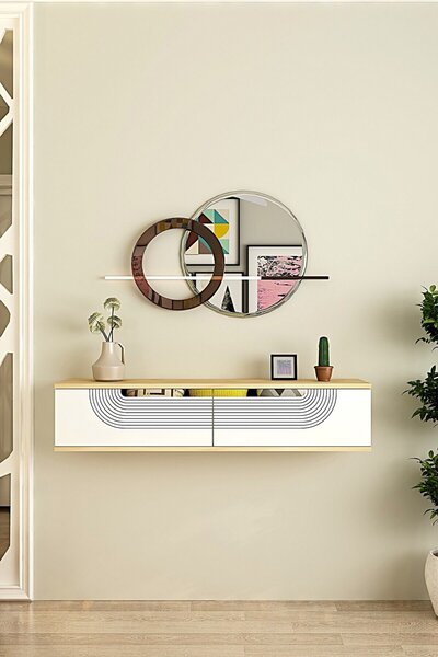 Meyra komód, zafír tölgy-fehér, 120 cm – TR555CHM1609