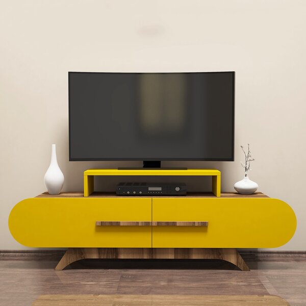 TV asztal/szekrény Dolphie (dió + sárga)