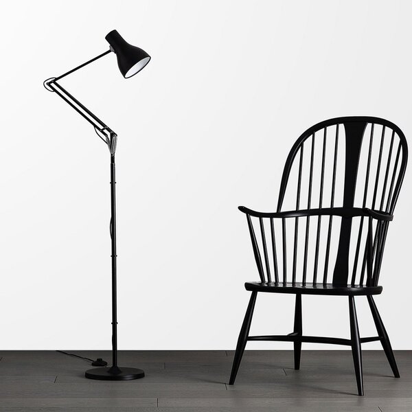 Állólámpa Anglepoise, Type 75, Fekete, Nappali, Fém, Indusztriális dizájn