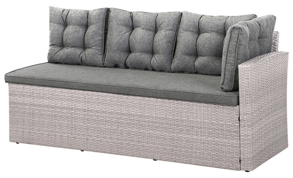 Kerti sarokkanapé 8 személyes VITERBO PE Rattan Szürke